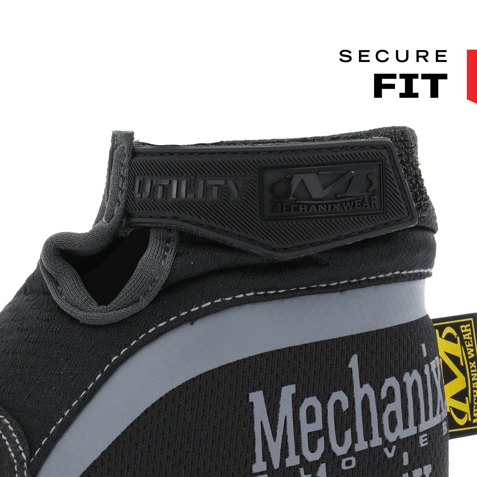 Mechanix Wear Mechanix Wear: Utility Work Gloves with Secure Fit, Touchscreen Capable, High Dexterity, Synthetic Leather Glove for Multi-purpose Use, Work Gloves for Men, Black (Black, Large)