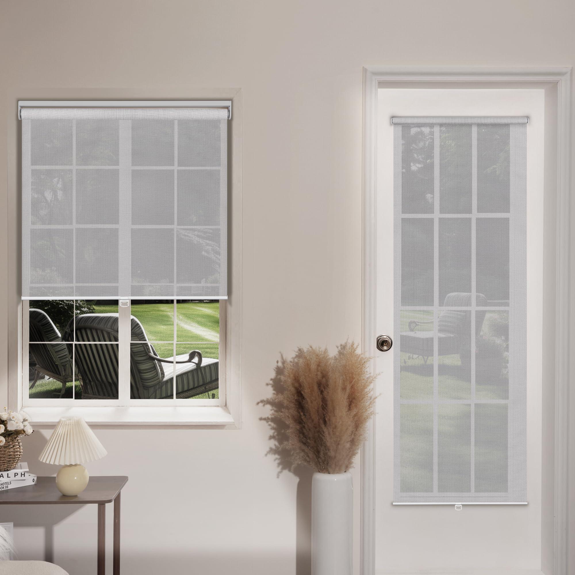 Sulugood Sulugood Light Filtering Roller Shades for Window 5% Openness Cordless Roller Blinds Solar Shades,UV Protection Fabric,Easy Installation Shades for Home, Hotel, Office,Gray.37 W x 64" H