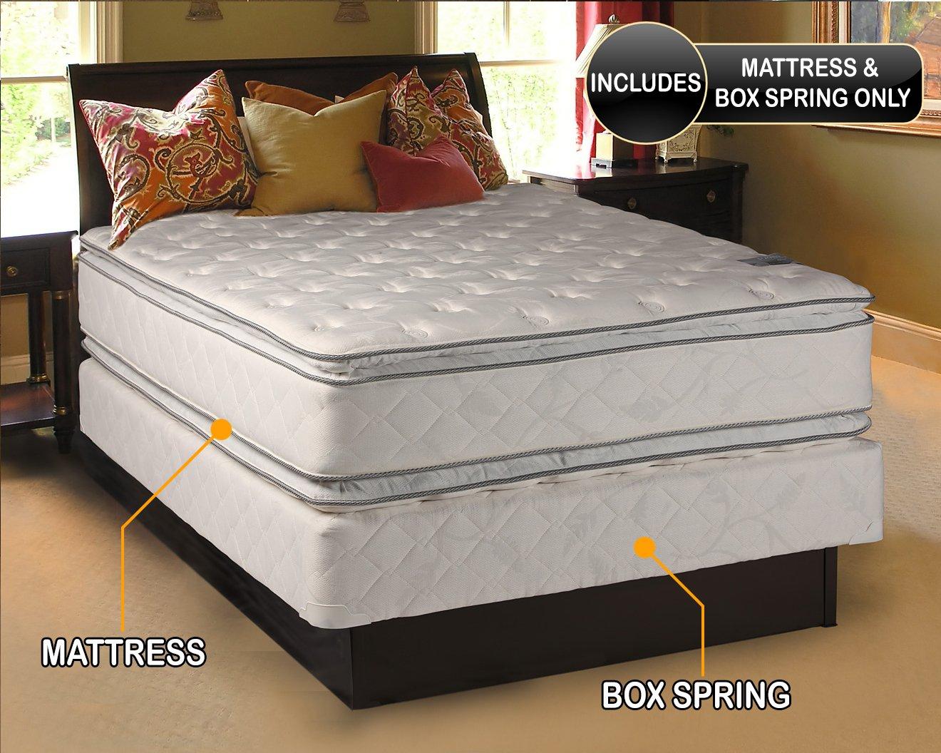 Dream Solutions USA Dream Solutions USA Natural Sleep Queen Size Mattress Set with Mattress Protector Included - Medium Soft PillowTop 2-Sided Sleep System, Fully Assembled, Back Support, Longlasting