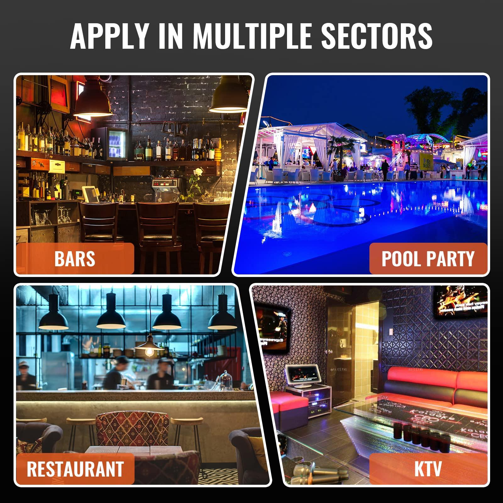 VEVOR VEVOR LED Lighted Liquor Bottle Display, 3 Tiers 30 Inches, Supports USB, Illuminated Home Bar Shelf with RF Remote & App Control 7 Static Colors 1-4 H Timing, Acrylic Lighted Shelf for 24 Bottles