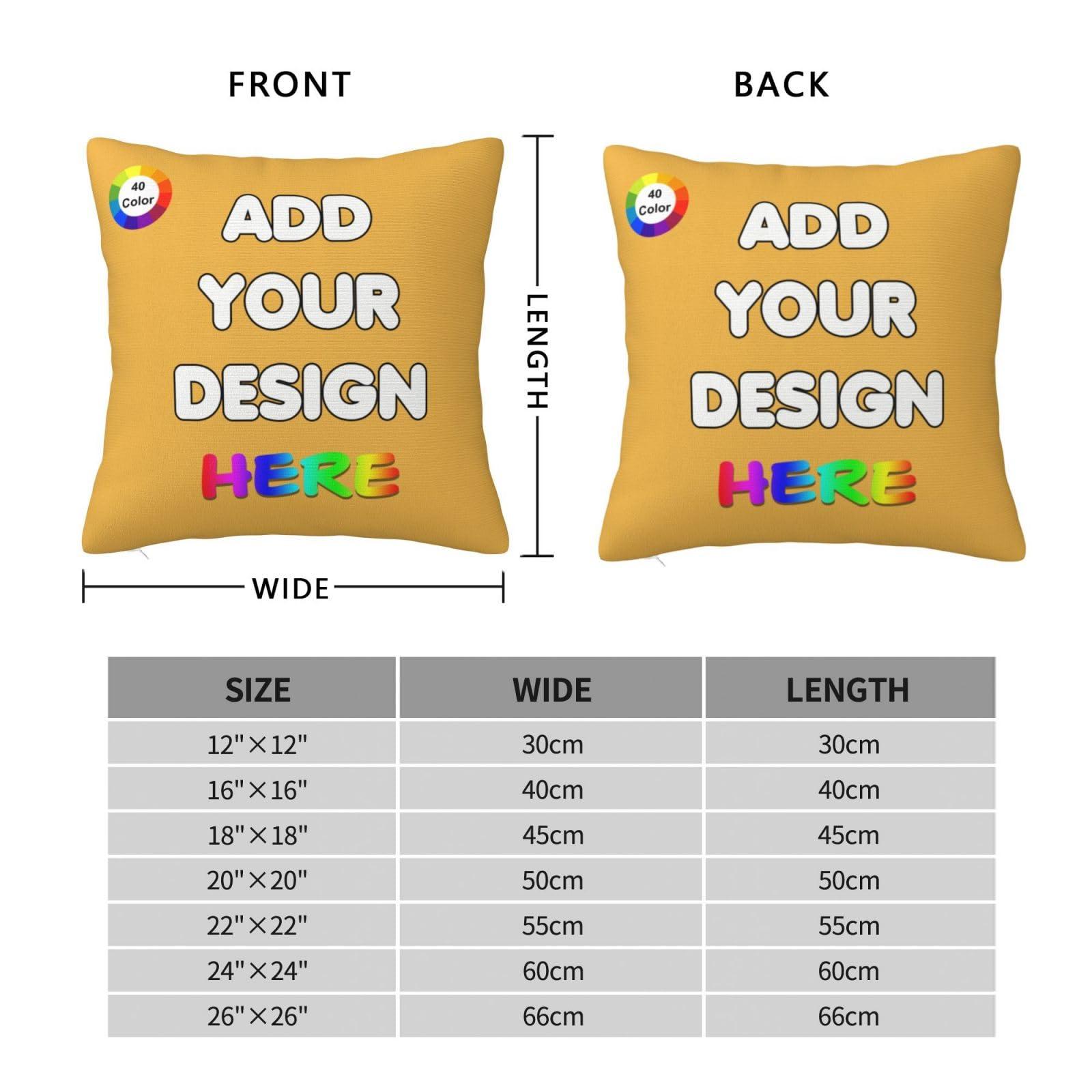 PVJIEMS PVJIEMS Custom Pillow Cover with Picture Customized Photo Pillowcase, Birthday Christmas Thanksgiving Halloween Valentine\'s Day Personalized Gifts for Mom Couple Family,Gold,22x22