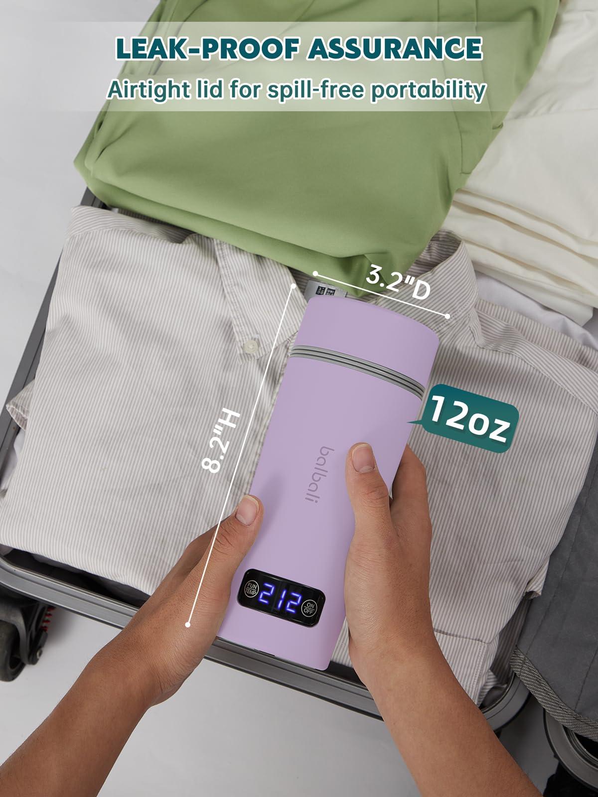 balbali balbali Travel Kettle Dual Voltage 100-250V and 12oz Portable Electric Kettle Bundle Purple