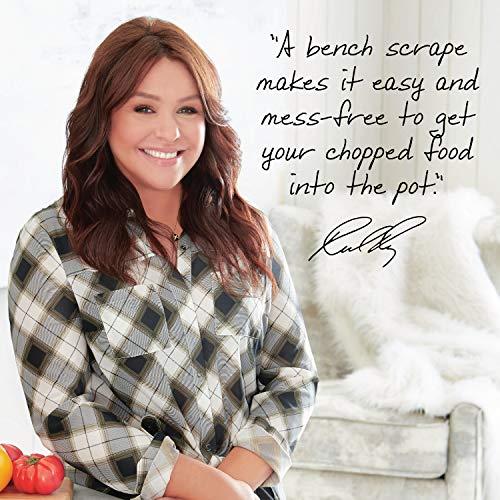 Rachael Ray Rachael Ray Tools and Gadgets Stainless Steel Pastry Scraper / Bench Scrape / Kitchen Tool for Baking and Cooking / Dishwasher Safe, Sea Salt Gray, 6x5x1in