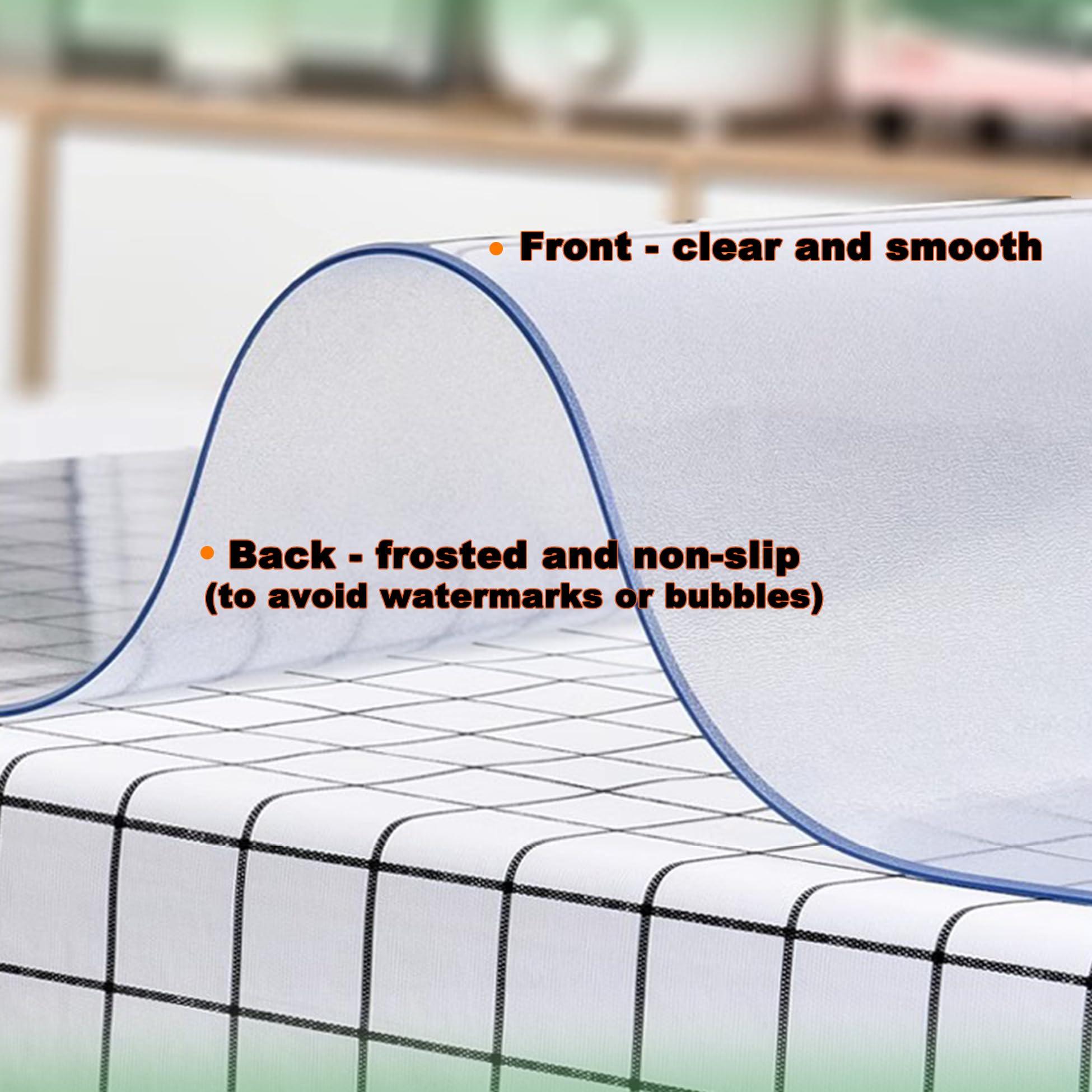 AYLFBFU AYLFBFU Clear Table Cloth - 31x43 Inch, Single-Sided Frosted Heat Resistant Placemats, 2mm Durable - Scratch-Resistant, Matte Table Plastic Cover, Plastic Carpet Protector, Frosted 2mm