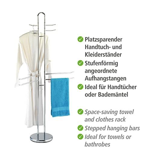 WENKO WENKO 15581100 Chrome Palermo Exclusive Towel and Cloth Stand, 55.5 x 168 x 28.5 cm