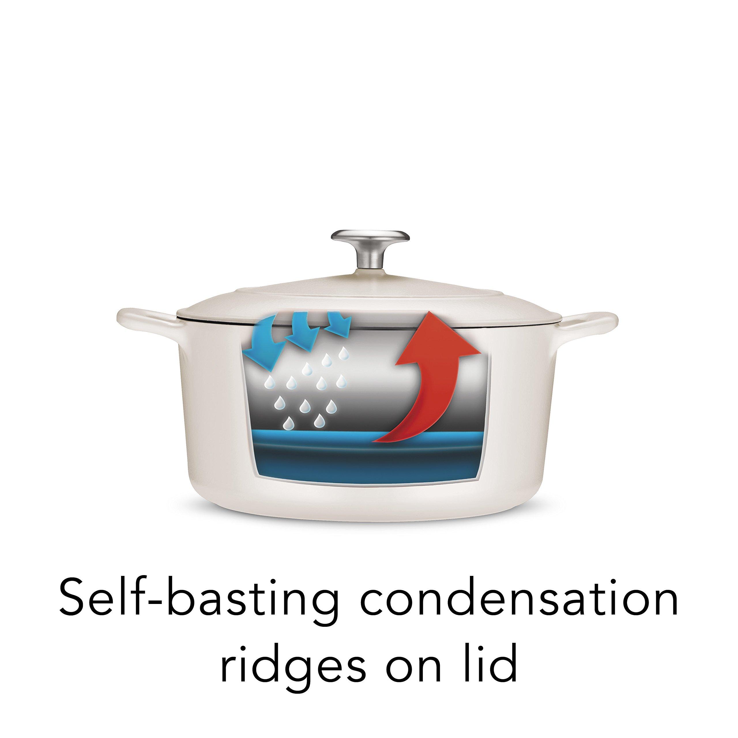 Tramontina Tramontina Enameled Cast Iron Dutch Oven Pot with Lid, Round 5.5-quart, Matte White