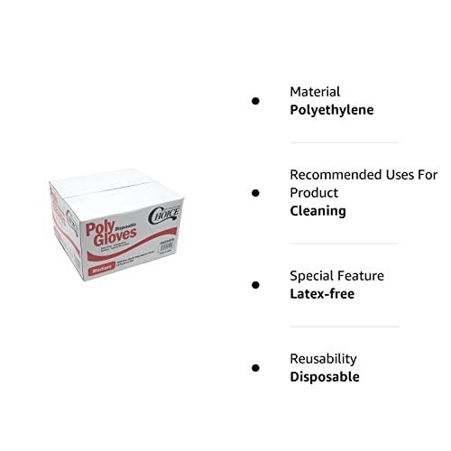 Choice Organic Choice Poly Disposable Polyethylene Gloves (Pack of 1000 - Medium)