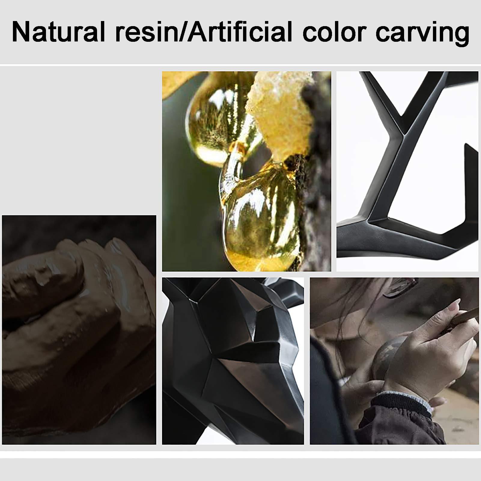 Feelme Wall Charmers Faux Deer Head, White Faux Antlers Wall Sculptures - Rustic Wall Decor Deer Antlers, Faux Taxidermy Animal Head Wall Deco