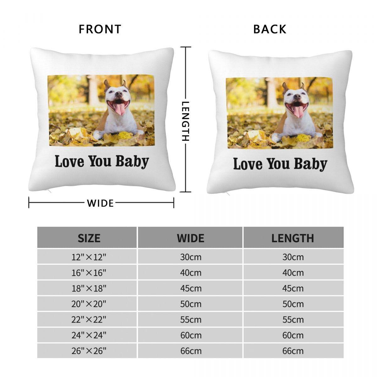 Jixoria Jixoria Personalized Pillow Cover Design Your Own Customized Pillowcase with Picture Text Photo Throw Pillow Case Gifts for Dad Mom Friends for Birthdays Anniversaries, 1 Photo, 24\"x24\"