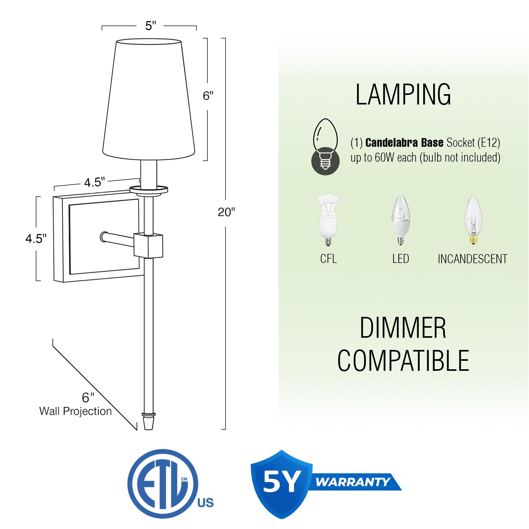Kira Home Kira Home Torche 20" Wall Sconce/Wall Light + Linen Shade, Brushed Nickel Finish