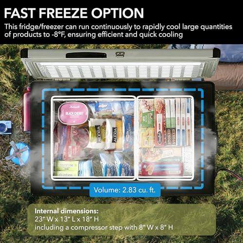 Whynter Whynter 85 Qt. Portable Refrigerator / Portable Freezer for Travel - Chest Freezer / Fridge for Car, Camping, RVs & More, -8F to 50F Temperature Range, AC 110V/ DC 12V, FM-85G, Gray