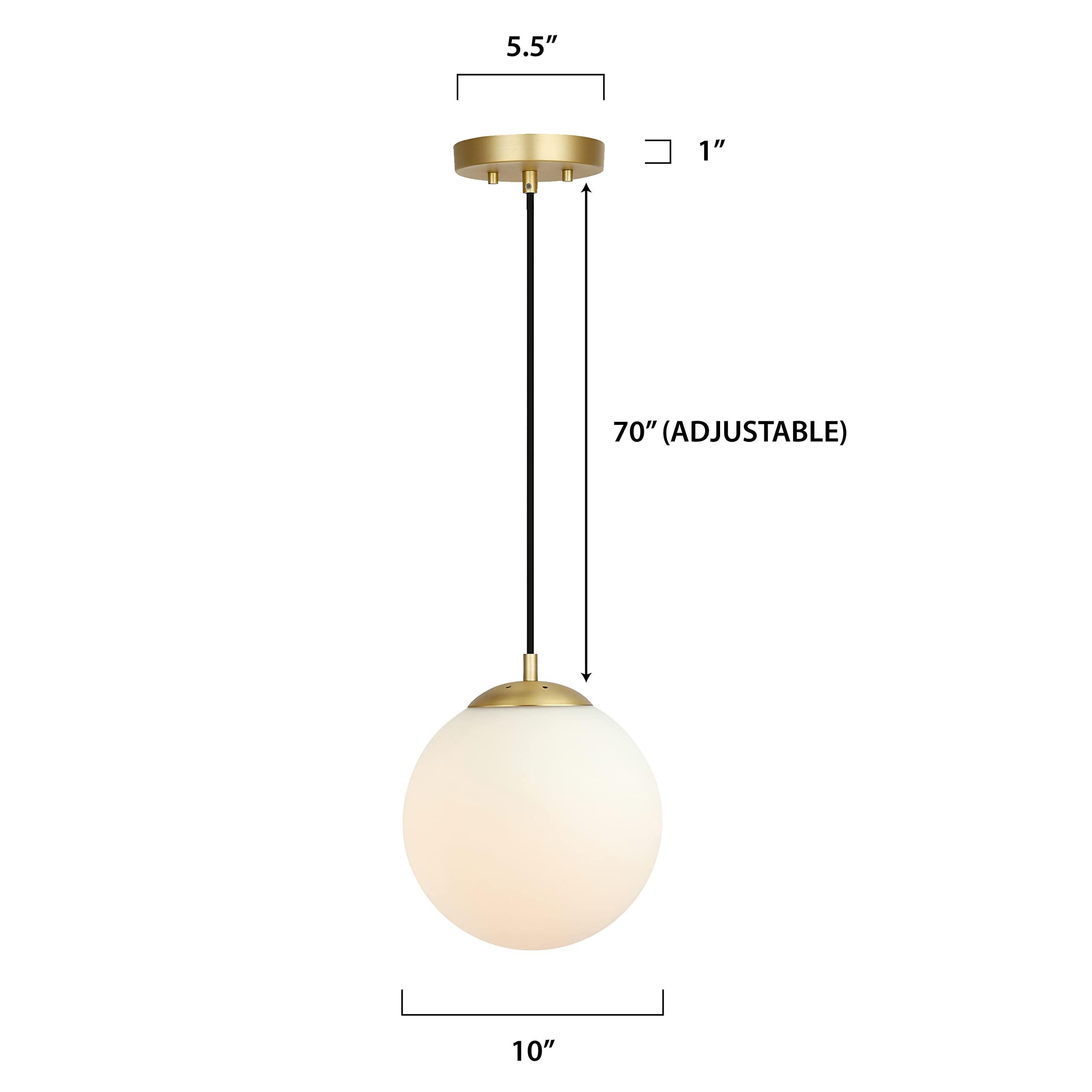 Light Society Light Society Zeno Globe Pendant, Clear Glass with Brass Finish, Contemporary Mid Century Modern Style Lighting Fixture (LS-C175-BRS-CLR)