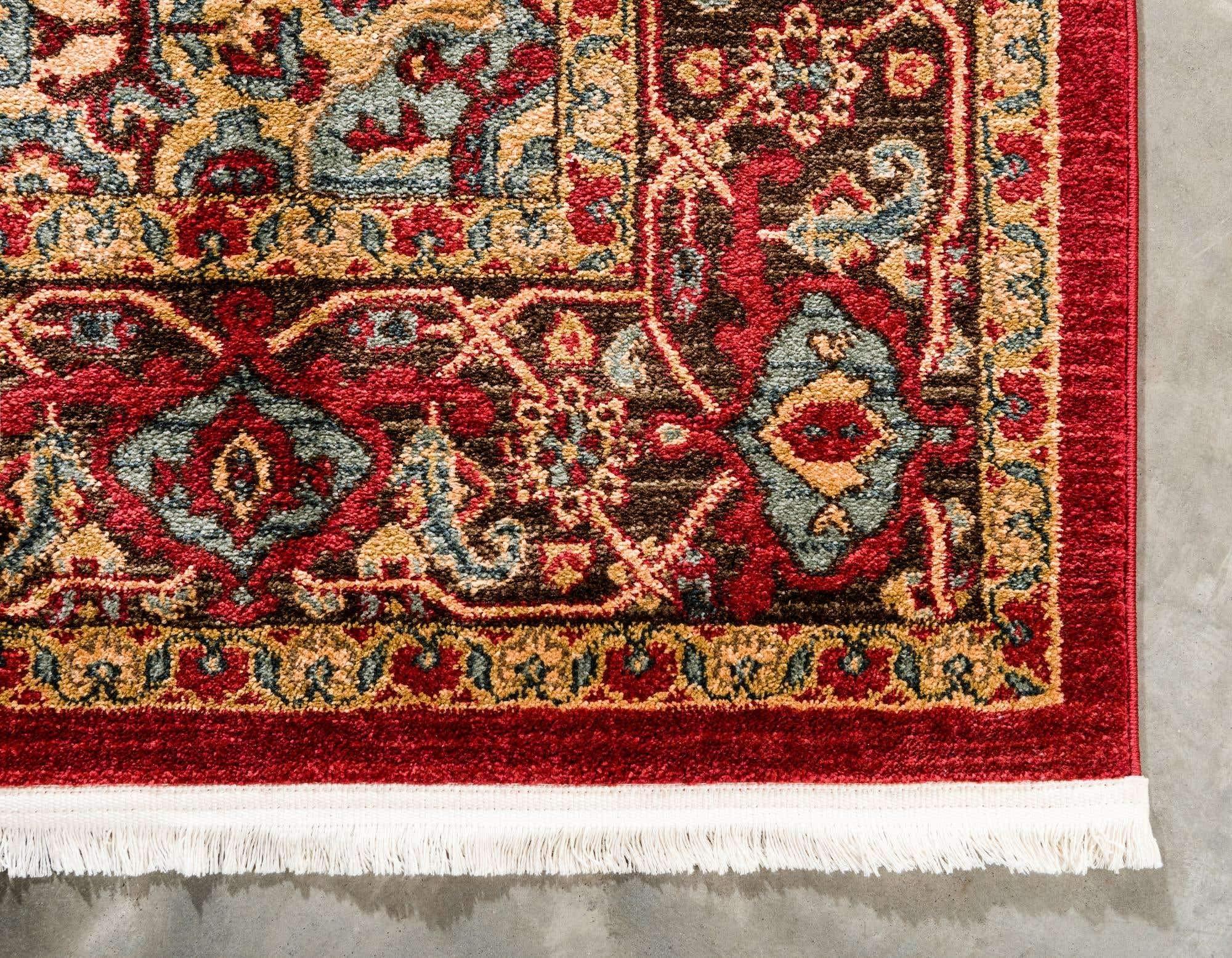 Unique Loom Unique Loom Sahand Collection Area Rug - Ardashir (10' x 13' 1" Rectangle, Red/ Light Blue)