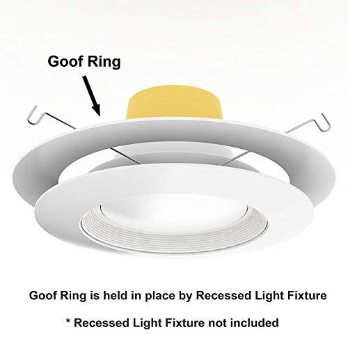 HARRRRD 10 Pack Gloss White Goof Trim Ring for 8" Inch Recessed Can Lighting Down Light, Outer Diameter 8.6 Inches, Inner Diameter 6.2 Inches