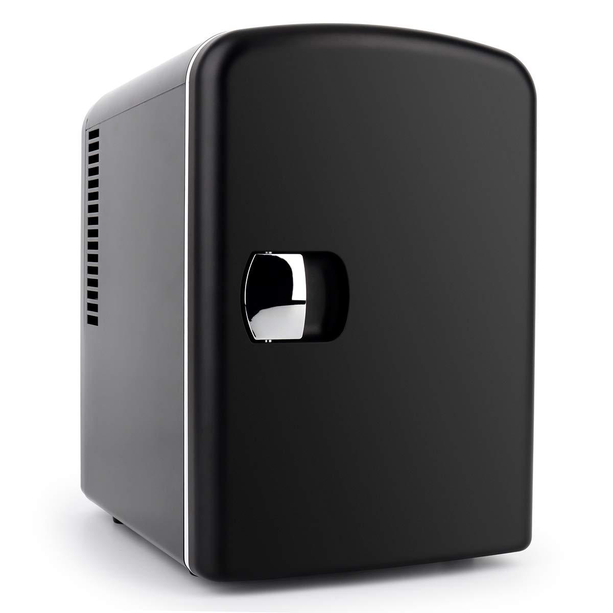 PERSONAL CHILLER Personal Chiller Portable Mini Fridge 4L/6Cans Cooler and Warmer, Mini Compact Refrigerators - Black