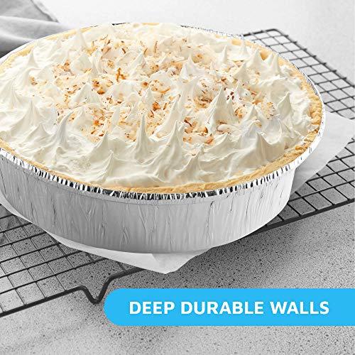 MontoPack MontoPack 9” Round Aluminum Foil Pans | Disposable Containers with Straight Walls for Storing, Serving, Baking & Reheating | Freezer and Oven Safe, Recyclable, USA-Made | 50-Pack of Tins for Meal Prep