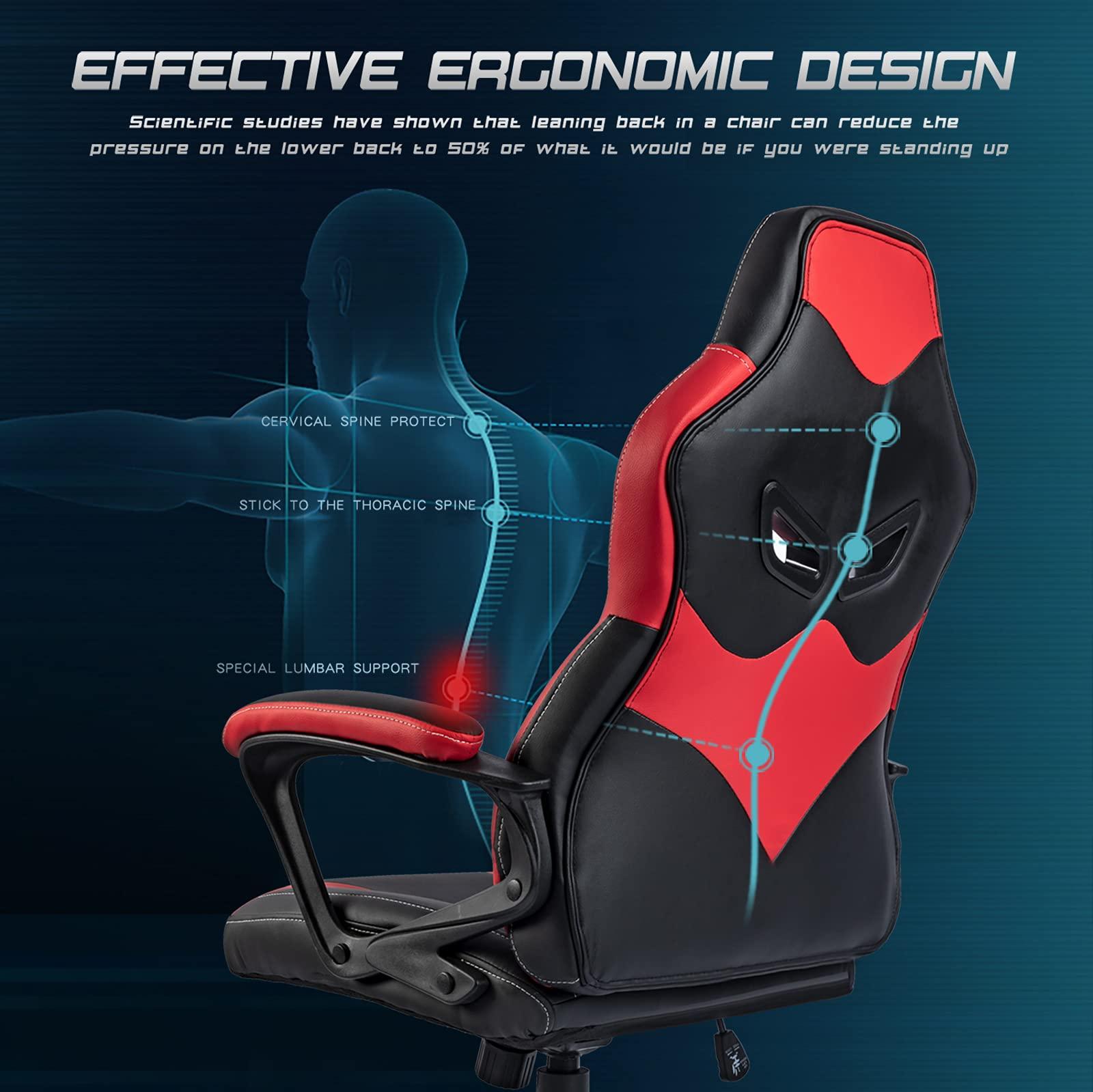 JOYFLY JOYFLY Gaming Chair, Computer Gaming Chair Video Game Chairs for Teens Adults, Silla Gamer Chair Racing Ergonomic PC Office Chair with Lumbar Support(Red)