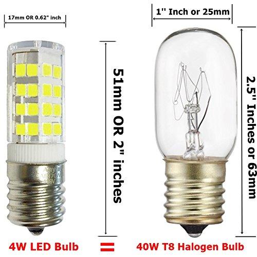 Anyray Anyray 2-Bulbs Replacement for GE WB36X10003 40W Microwave Light Bulb, 40T8 E17 Base Appliance Light Bulbs (Warm White 3000K)