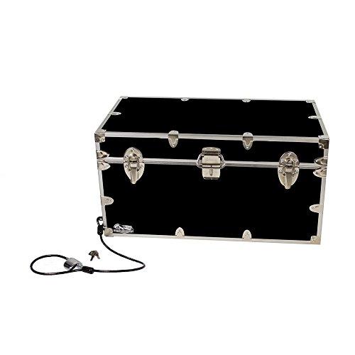C&N Footlockers C&N Footlockers - Large Undergrad Storage Trunk w/Cable Lock - Made in the USA - Only STEEL Footlocker on Amazon - Durable Chest with Lid Stay - 32 x 18 x 16.5 Inches (Black)