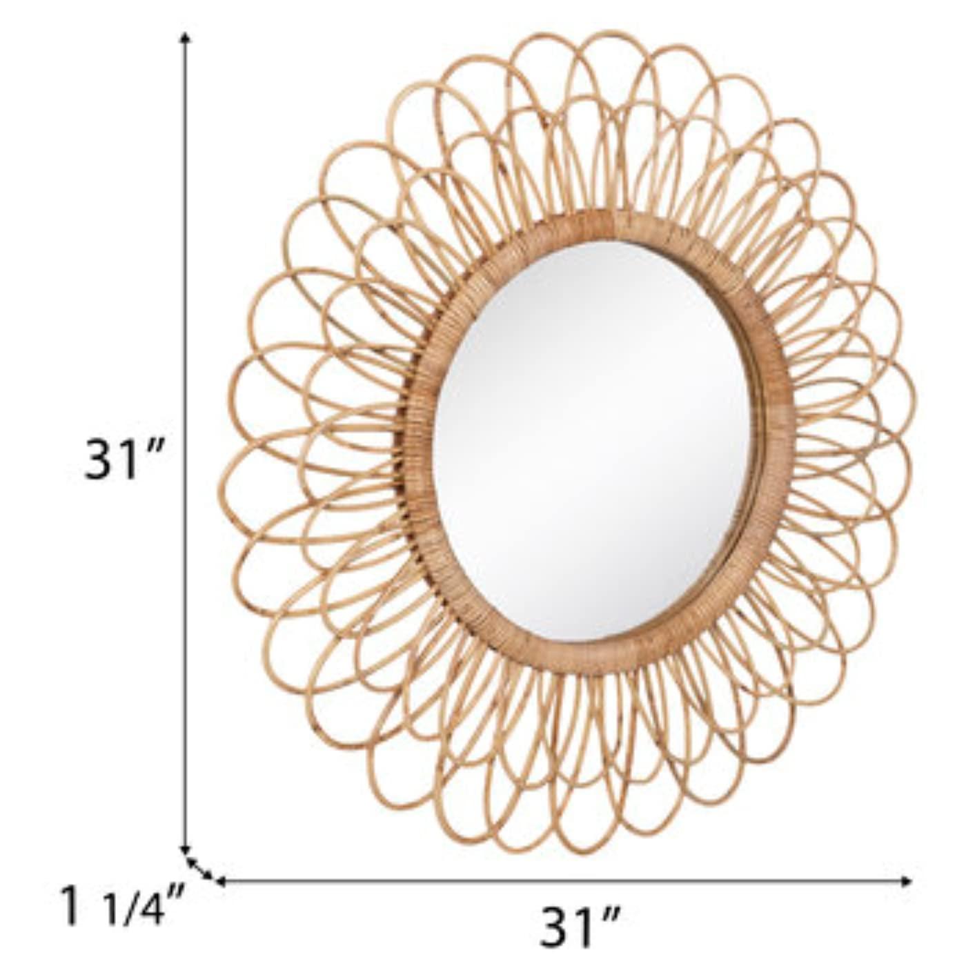 Hobby Lobby Hobby Lobby Home Decor Flower Rattan Brown Wall Round Mirror