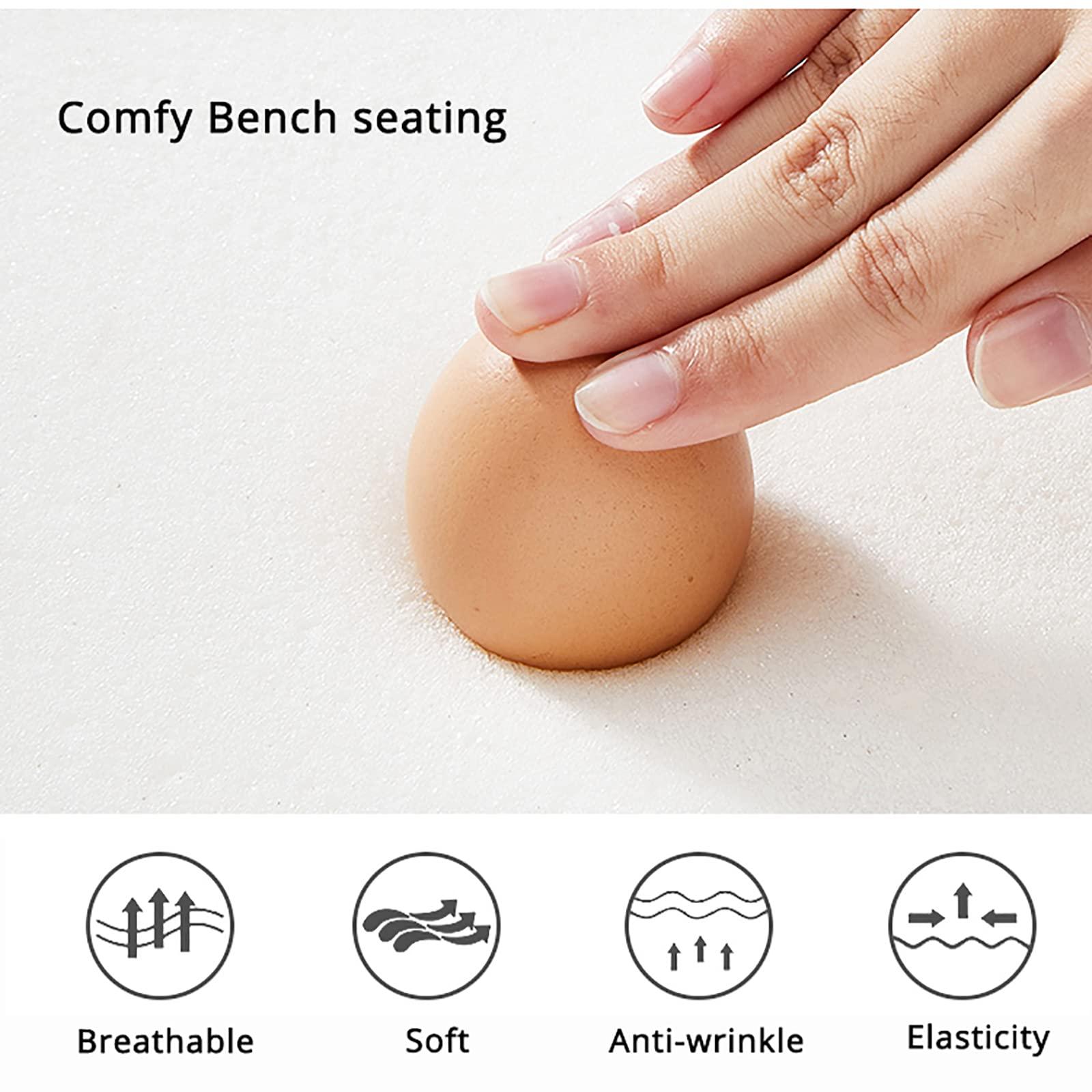 MCLAYF Storage Bench,Luxurious Storage Bench End of Bed Bench,Leather Upholstered Bench with Storage,Modern Storage Benches Bedroom Bench Storage Chest-Beige 100x40x45cm(39x16x18inch)