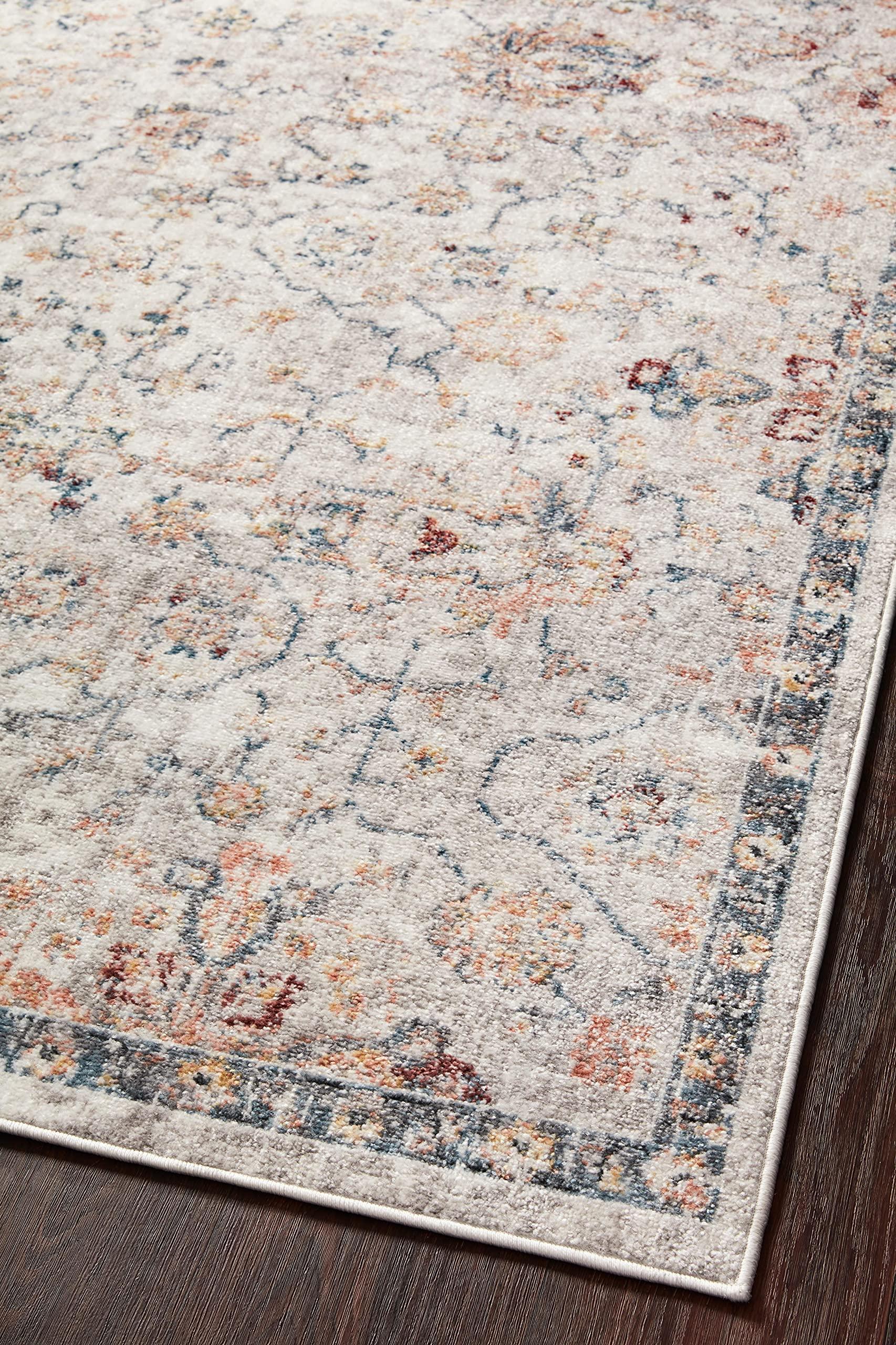 Loloi Loloi II Cassandra Collection CSN-03 Dove/Navy 2\'-6\" x 10\'-0\" Runner Rug