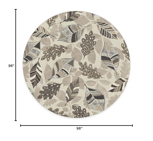 RUGGABLE RUGGABLE Washable 8 ft Round Rug, Aurelia Warm Grey, Premium Rugs for Living Room, Bedroom, Kitchen, Office, Classroom with Gripper Non Slip Pad, Fall Autumn