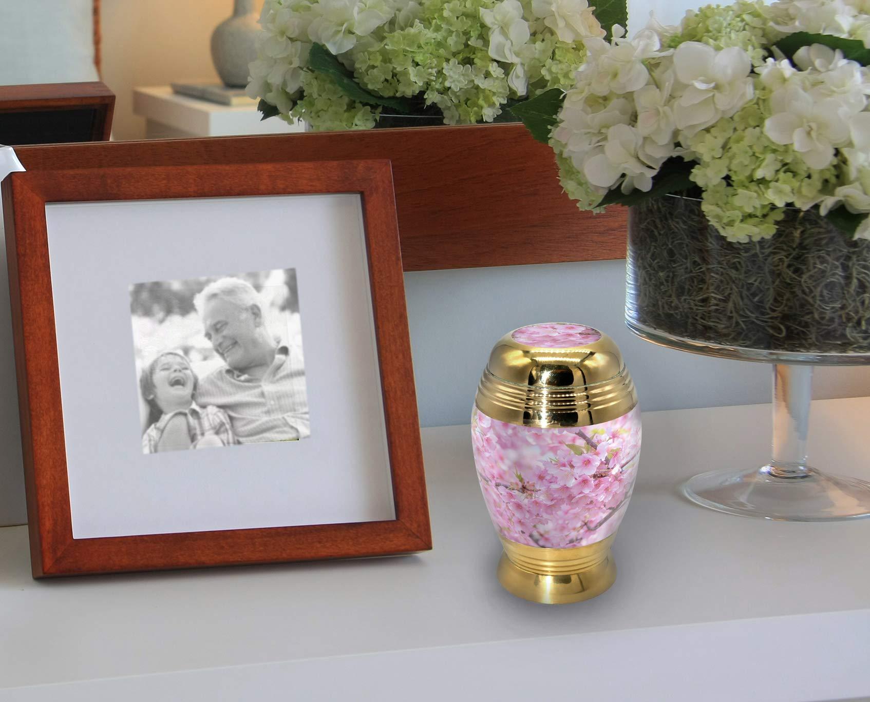 COMMEMORATIVE CREMATION URNS Cherry Blossom Cremation Urn for Ashes Adult Male & Female Personalized Cremation Urns for Human Ashes Adult Female Decorative Urns for Ashes -Beautiful Handcrafted Small Urn for Ashes for Women & Men