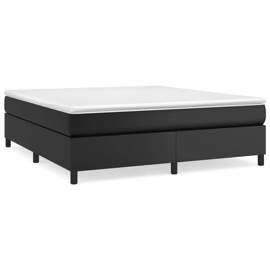 FAMIROSA FAMIROSA Box Spring Bed Frame Black 72"x83.9" California King Faux Leather (Mattress not Included), Weight-63.05 lbs(V)