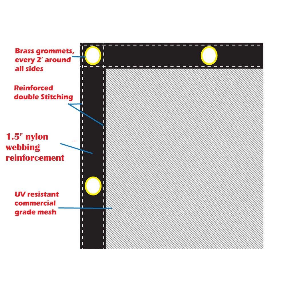 XTARPS XTARPS - 10\' x 30\' Tennis Court Wind Screen, Fence Screen