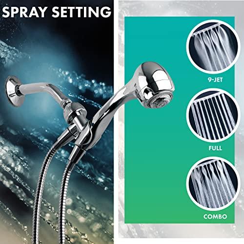Niagara Conservation Niagara Conservation N2935CH Earth Spa 3-Spray with 2 GPM 2.7-in. Wall Mount Handheld Shower Head in Chrome, 1-Pack | Bathroom Shower Head Sprayer with Pressure Compensation Technology