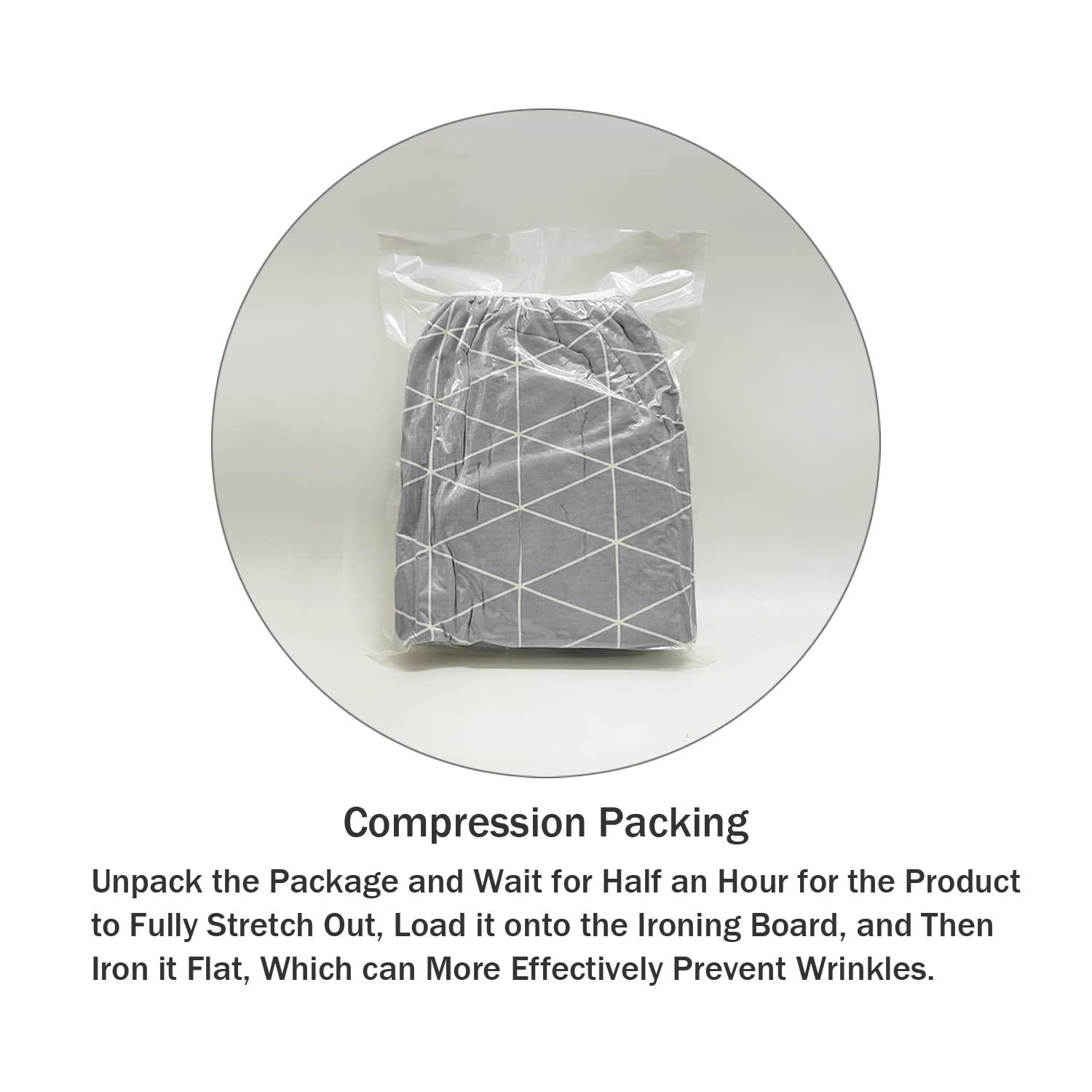 LCLW Ironing Board Cover and Pad Standard Size 15 x 54,3 Pairs of Hook and Loop Fastener Straps,Elastic Edges,Cotton Iron Board Cover with Scorch Resistant Thick Padding (Pattern G)