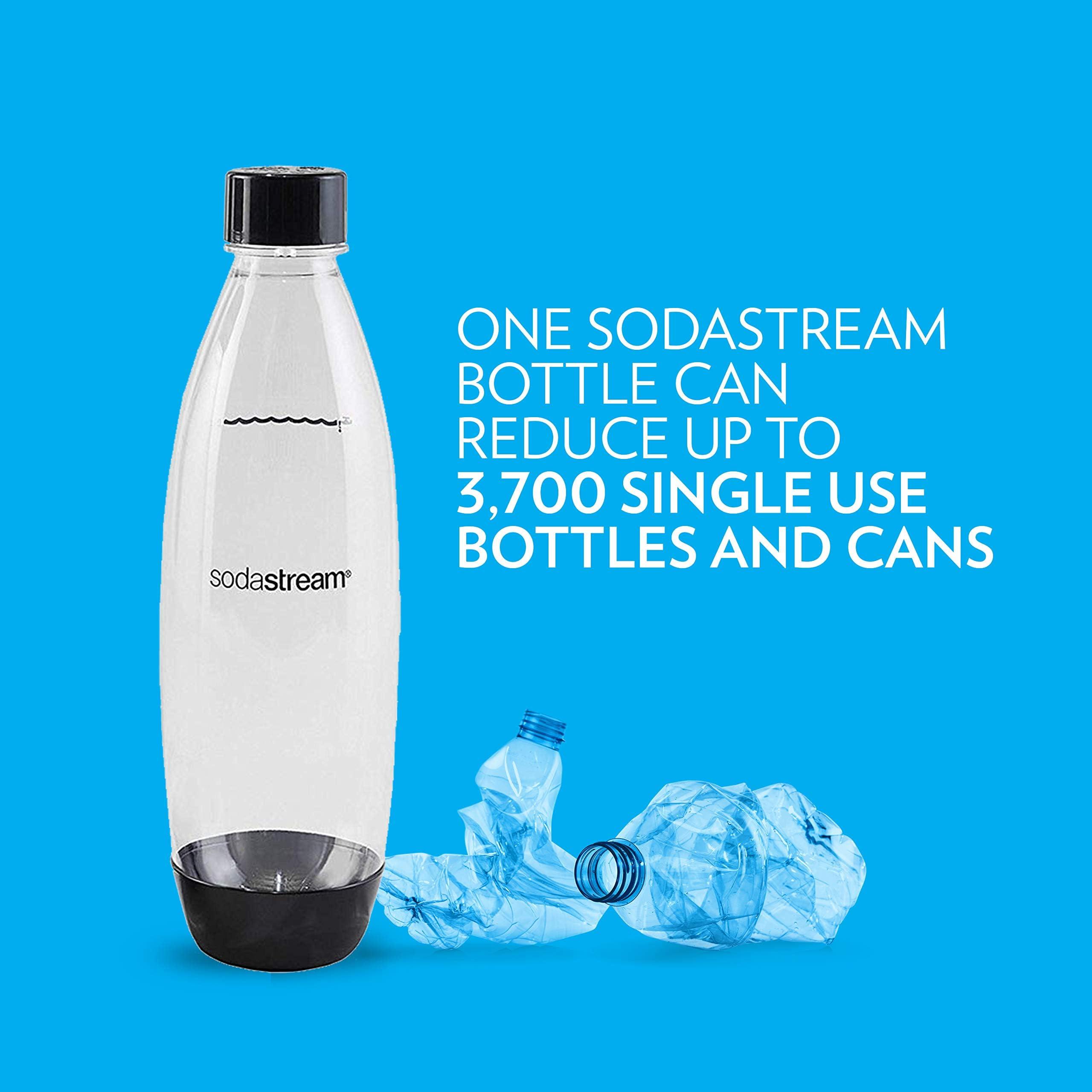 sodastream sodastream - Carbonating Bottles | Store even more fizzy drink favorites in your fridge | Dishwasher Safe | Slim Design: Fits in most car cup holders | 34 Fl Oz | Pack of 2 | Black