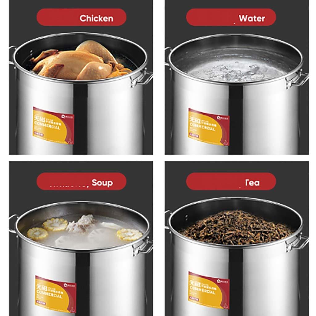 ZSH 304 Stainless Steel Stock Pot, Thickened Large Soup Pot With Lid For Catering Commercial Use For Gas Stove/induction Cooker (19-158L) (Size : 30L)
