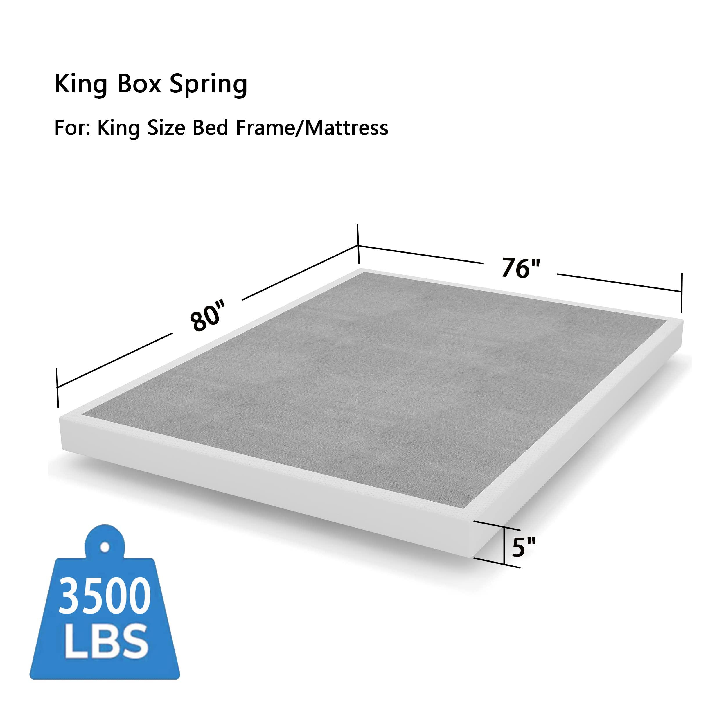 THEOCORATE THEOCORATE King Box Spring and Cover Set, 5 Inch Low Profile Metal BoxSpring, Heavy Duty Structure, Mattress Foundation, Noise Free, Non-Slip, Easy Assembly