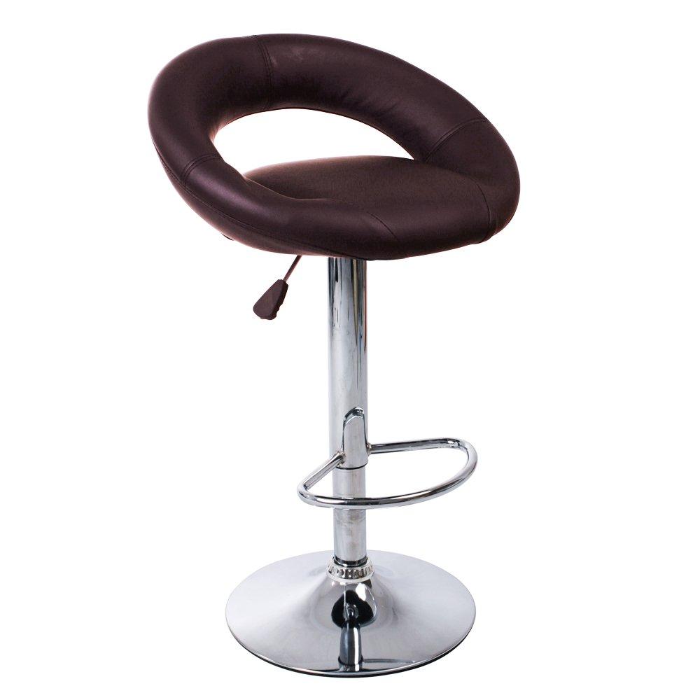 Generic Generic ECLIPSE BREAKFAST BAR STOOL PU LEATHER BARSTOOL KITCHEN STOOLS CHROME CHAIR (BROWN)