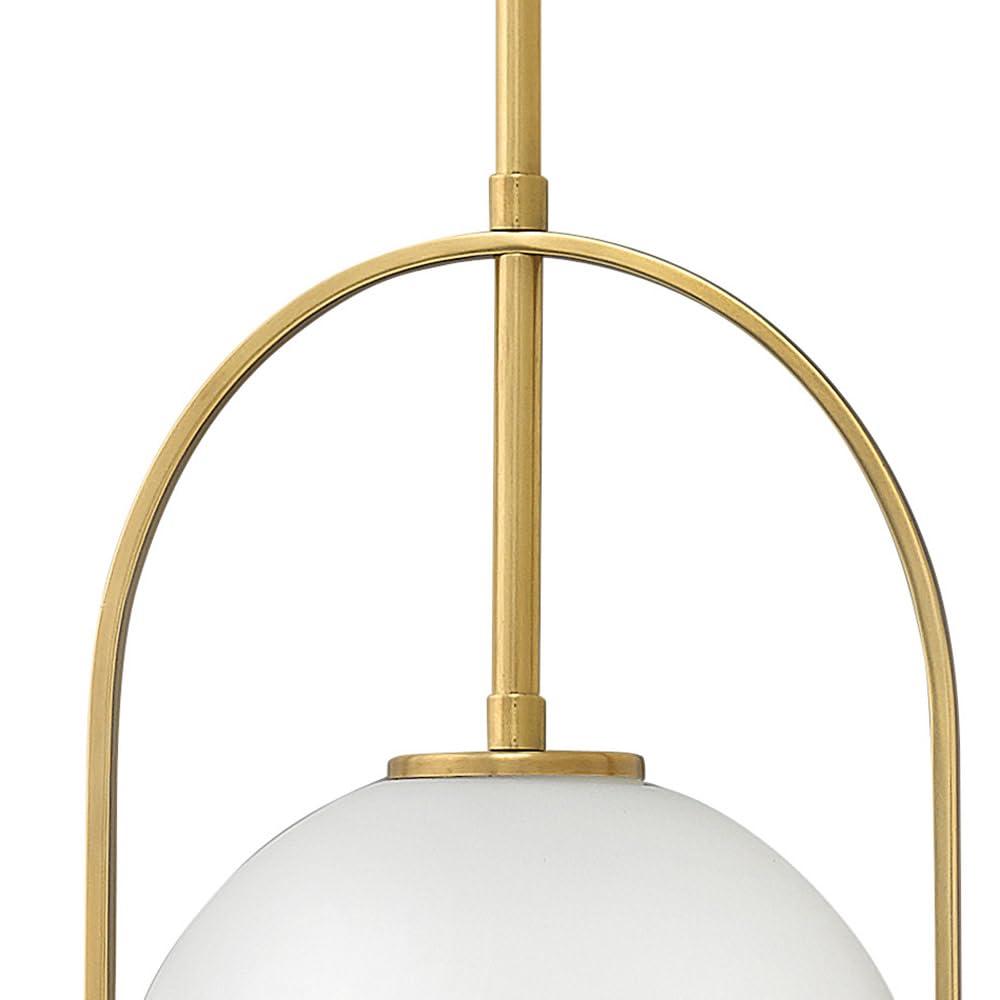 Hinkley Hinkley Somerset 3407HB Small Pendant Light - Adjustable Height, for Even or Sloped Ceilings, Etched Opal Globe, Vintage Chic - Heritage Brass