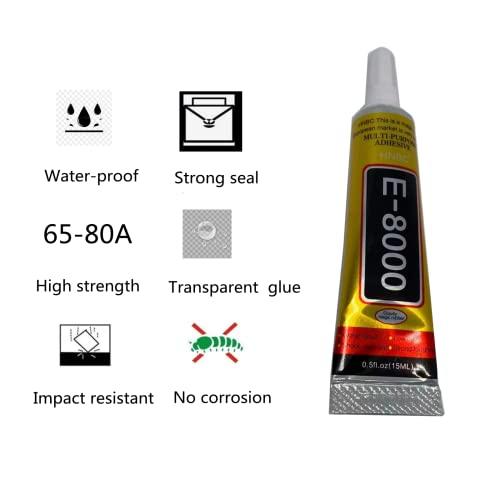 YiJieWZT YiJieWZT E-8000 Adhesive Multi-Function Glues,Super Glue Suitable for Phone Screen Repair,Wooden,Jewelery (15ML2packs)