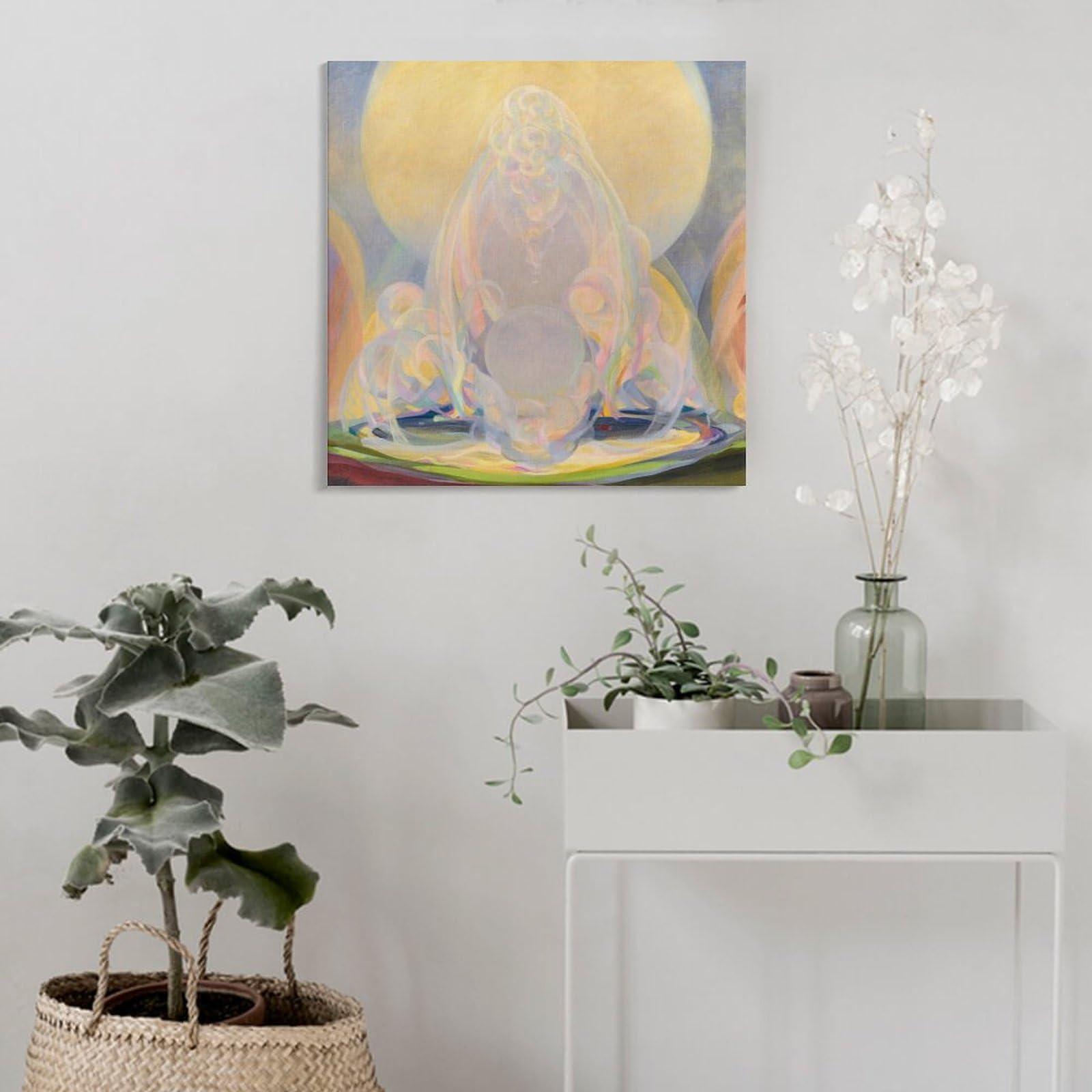 BAIKAI BAIKAI Agnes Pelton The Fountains Poster Hanging Picture Painting On Canvas Wall Art Poster Scroll Picture Print Living Room Walls Decor Home Posters 12x12inch(30x30cm)