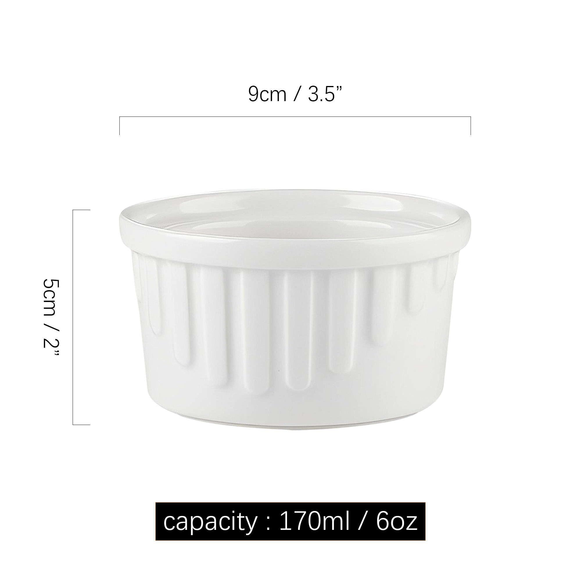 TYMYYS TYMYYS Ramekins 6 Oz Oven Safe, Creme Brulee Ramekins, Souffle Cups, Souffle Dishes For Oven-White-Set of 8