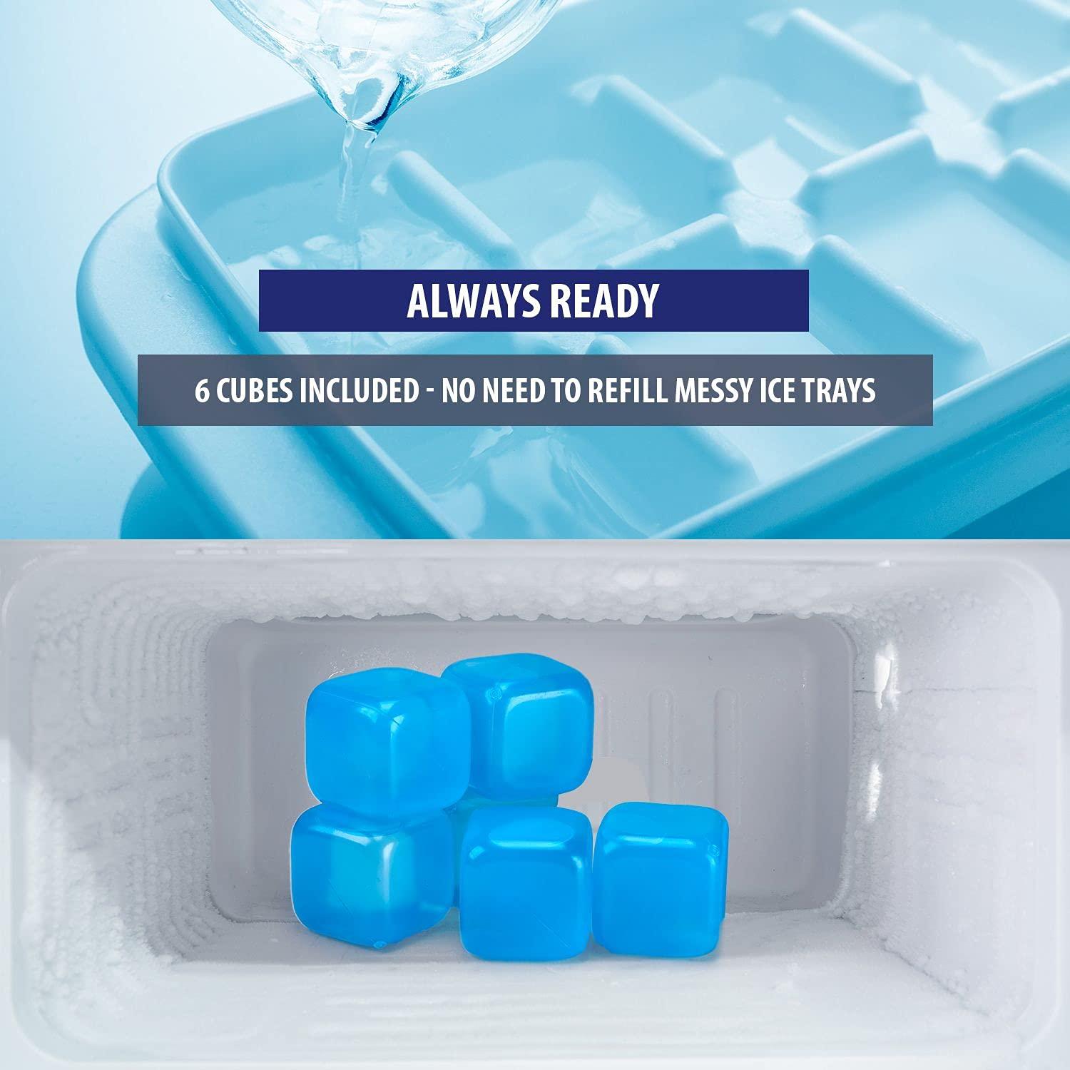 M PAIN MANAGEMENT TECHNOLOGIES Extra Large Reusable Ice Cubes (2.6 Sq.) - BPA Free Plastic - for Cold Therapy Units, Drink Coolers, or Drink Dispensers. Stay cold Longer. 6-Pack