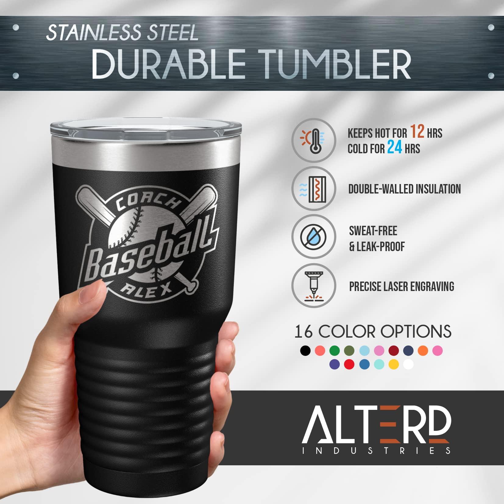 Vital Signs NW Alterd Industries Volleyball Coach Gift - insulated tumbler with lid, travel coffee mug, personalized stainless steel cups, 20 oz tumbler, girl sports coaches (30oz Tumbler, Mint)