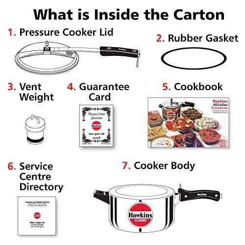 HAWKINS Hawkins Classic Aluminum Pressure Cooker, 4 Litre