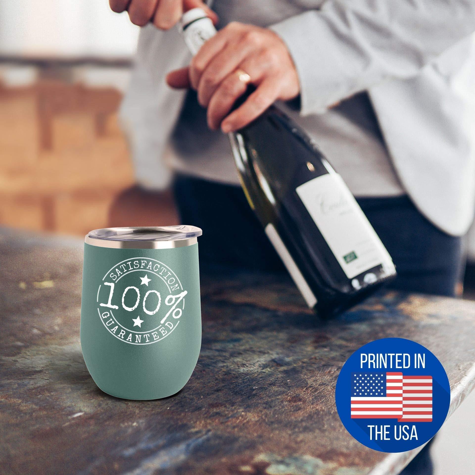 EzGift Idahoan Wife Wine Glass Funny Gift For Husband Him Idaho Gag Nothing Scares Me Insulated Lid Teal