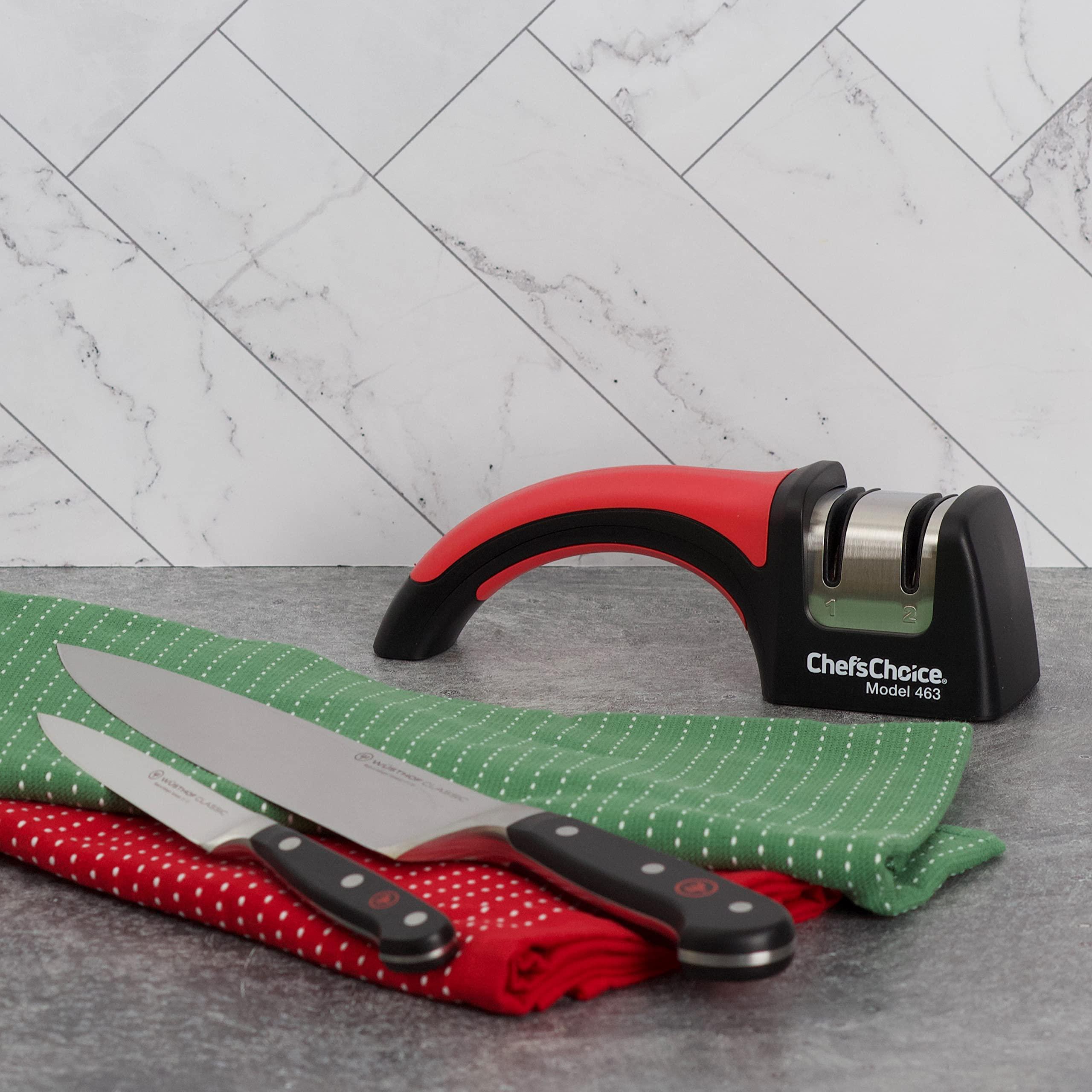 Chef'sChoice ChefsChoice Professional Manual Knife Sharpeners Pronto Hone for 15-Degree Straight-Edge and Serrated Knives with Precise Angle Control & Compact Footprint, 2 Stage, Black