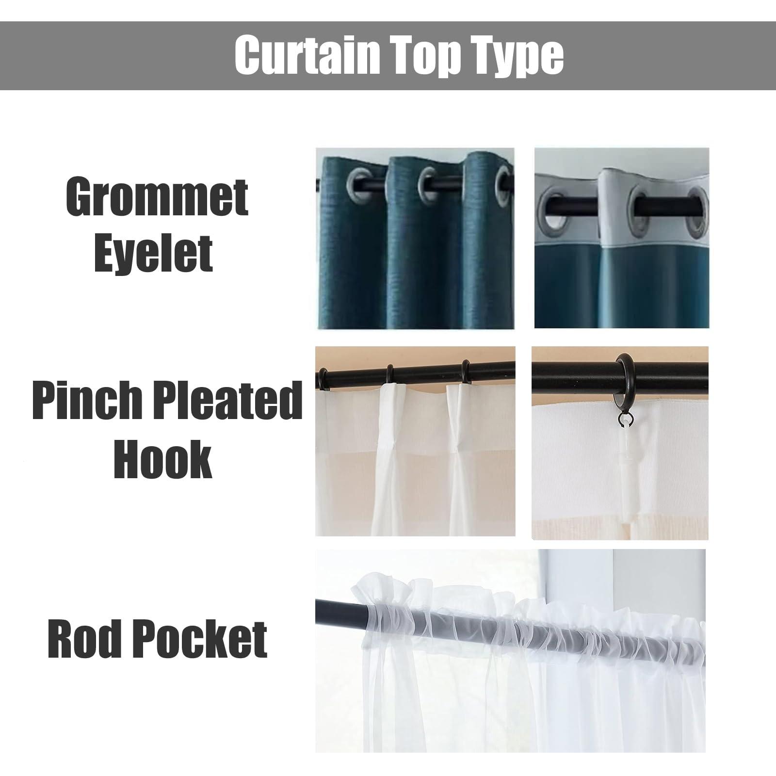 Beydodo Beydodo Curtains 54 inches Long 2 Panels Set, Bay Window Curtains for Living Room Solid Green, Curtains Polyester Grommet 38 x 54inch