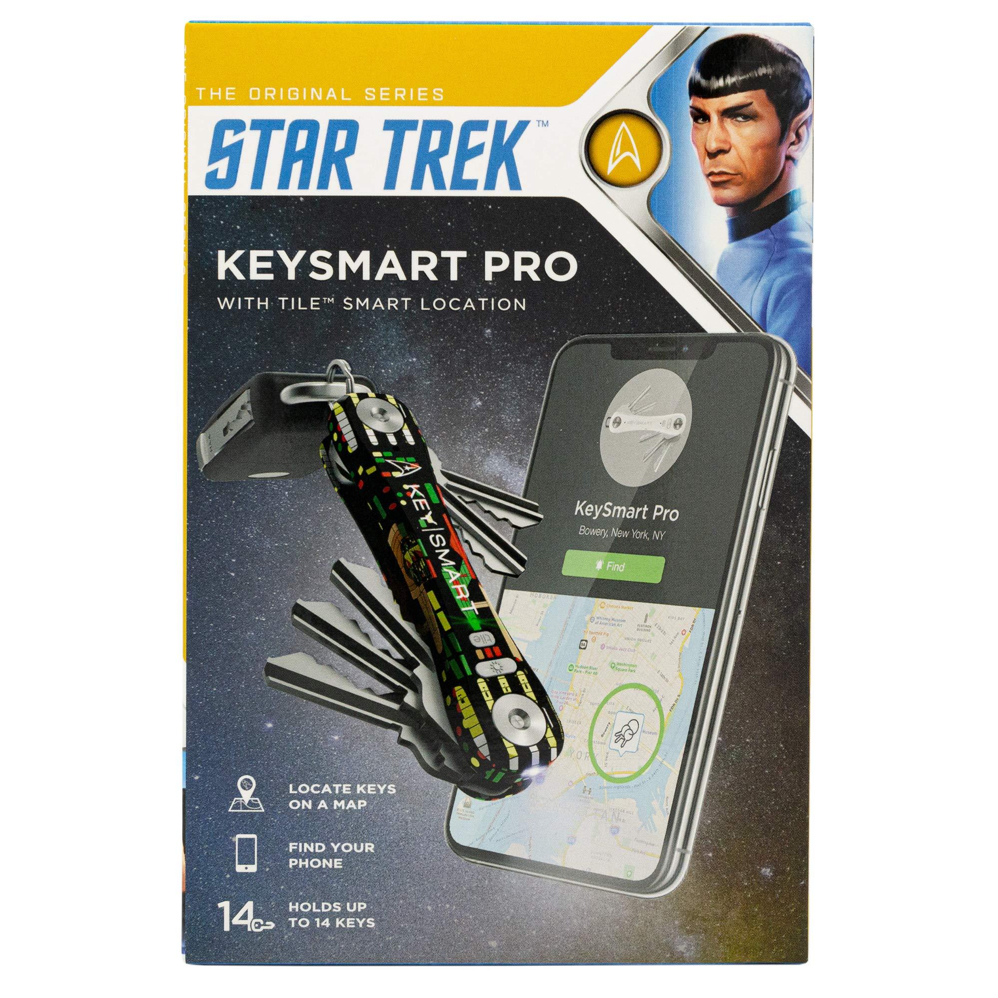 KEY SMART KeySmart Pro - Key Holder w Tile Smart Technology Bluetooth Tracker - w Bottle Opener (up to 14 Keys, Star Trek The Original Series)