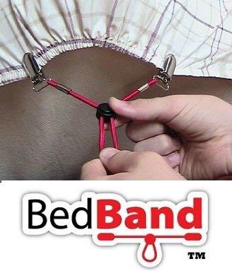 Bed Band Bed Band The Original Adjustable Fastener/Holder/Strap/Suspender/Gripper for Your Sheets (3 Pack - Black)