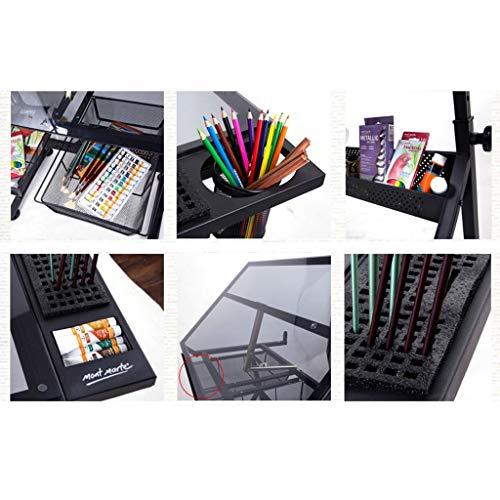KOHARA KOHARA Drawing Table Tiltable Drawing Table, Adjustable Art Desk, with Storage Craft Table, Drafting Table Glass Panel, Child Adult Drawing Desk beautiful scenery