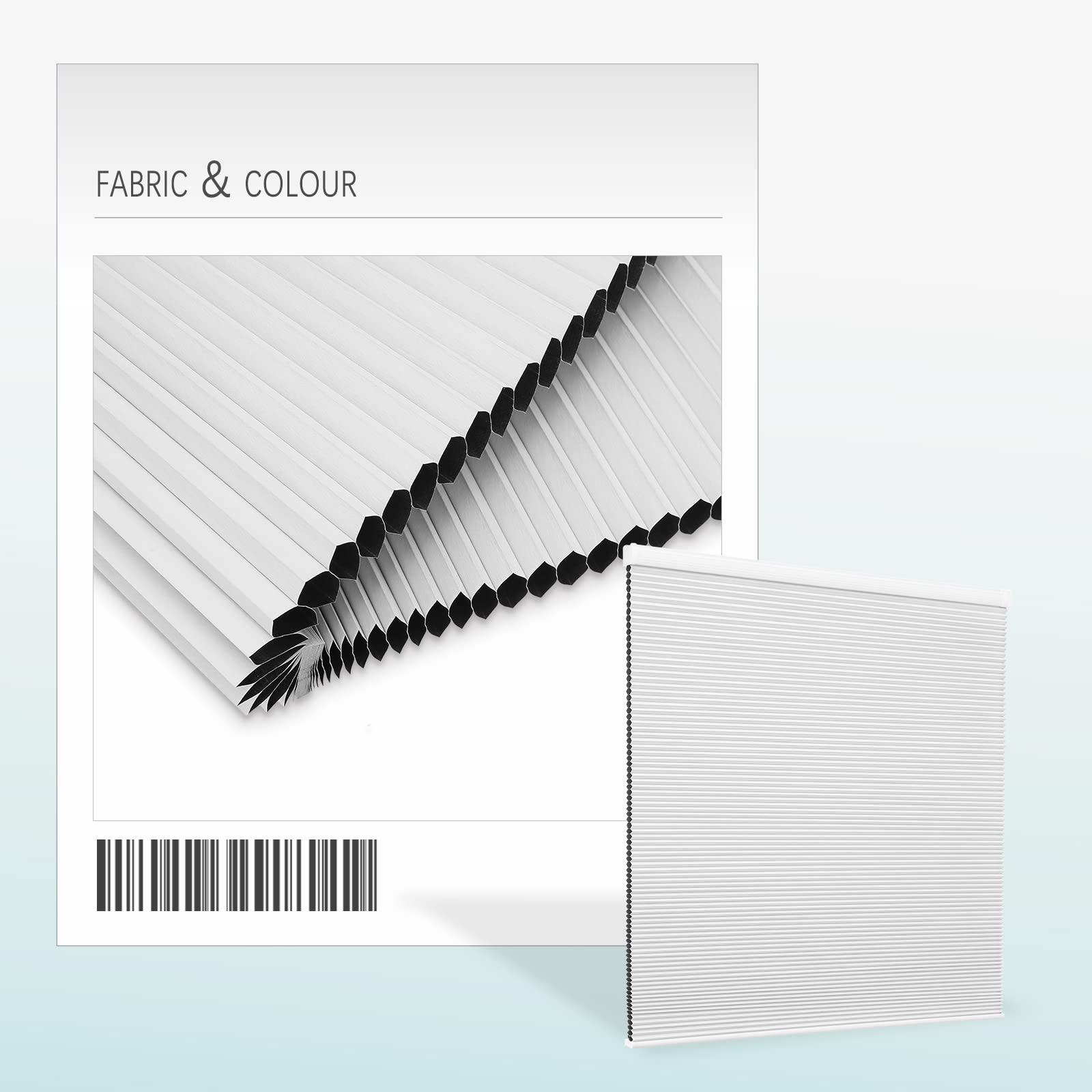 Changshade Motorized Cellular Blinds with Remote Control for Windows Custom, Motor Honeycomb Shade Customized Size Cordless, Electric Accordion Shades with Valance Cordless Privacy for Home, JZCMD-CET-WT-A